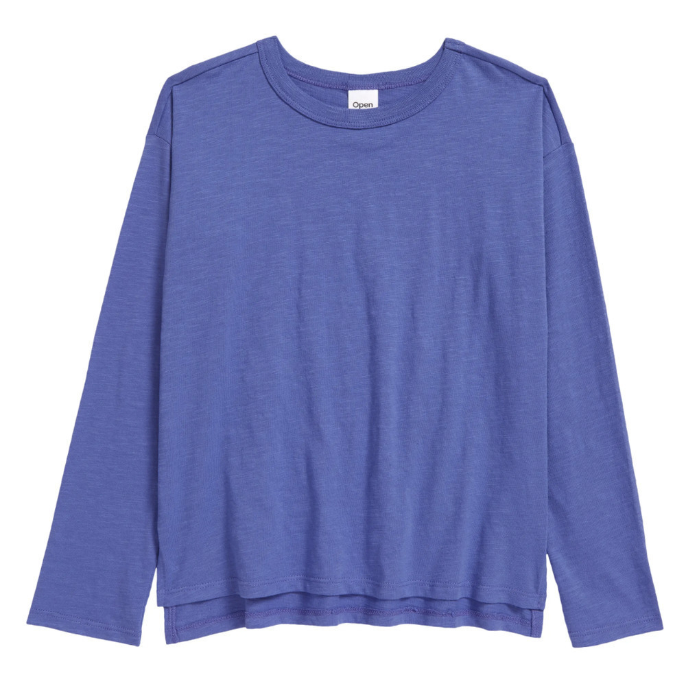Open Edit Kids' Boxy Long Sleeve Organic Cotton T-Shirt​​​​​​​​​​​​